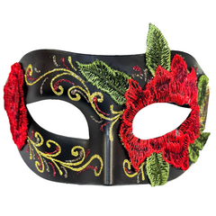 Los Muertos Embroidered Rose Cat Mask