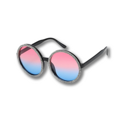Janis Ocean Lens Double Rhinestone Rim Sunglasses