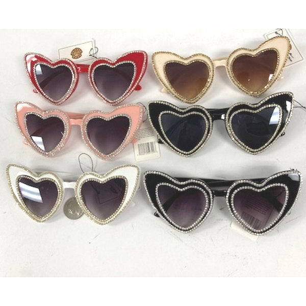 Double Heart Shaped Glasses Red