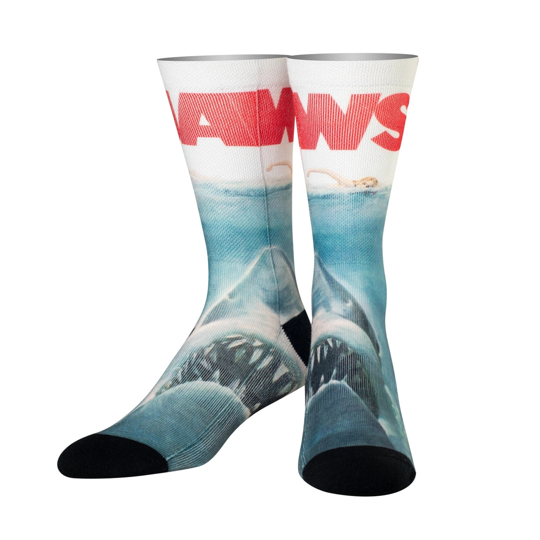 Jaws Movie Poster Crew Length Knit Socks