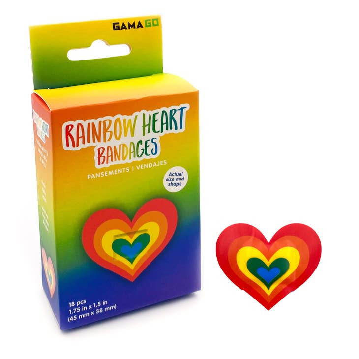 Rainbow Heart Adhesive Bandages - 18 Pack