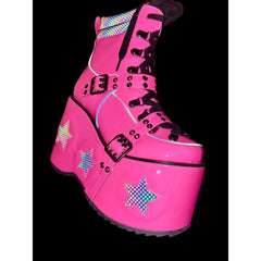 5" Reflective Starry Platform Boots