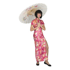 Pink Floral Classic Women's Mandarin Gown