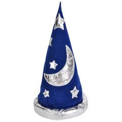 Blue Velvet Wizard Hat w/ Silver Stars