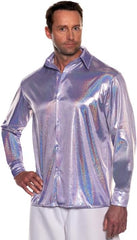 70's Metallic Mirror Men's Disco Shirt