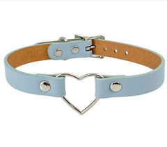 3/4" Wide  Bondage Choker with Heart Ring