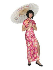Pink Floral Classic Women's Adult Mandarin Gown