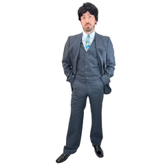 1920s Grey Pinstripe Three Piece Suit Adult Costume