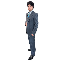 1920s Grey Pinstripe Three Piece Suit Adult Costume