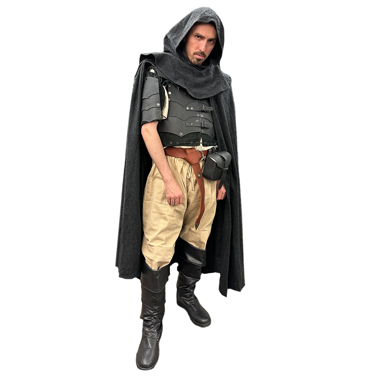 Medieval Men Black Leather Armor
