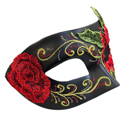 Los Muertos Embroidered Rose Cat Mask