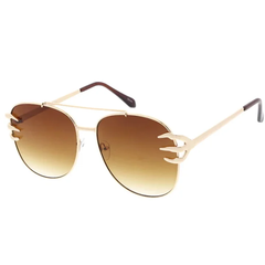 Aviator Style Sunglasses w/ Skeleton Hands on Frame