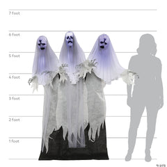 6' Haunting Ghost Trio Animated Prop Decoration