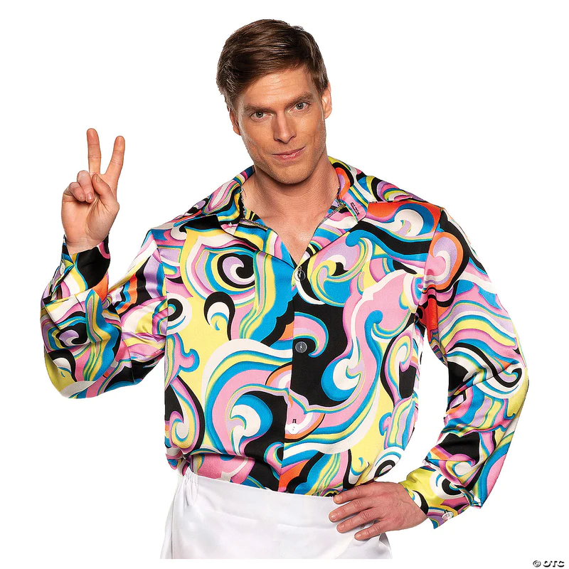 60's Far Out Trippy Button Up Men's Adult Shirt