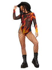 Flaming Hot Beauty Flame Bodysuit