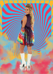 Revolution Hippie Tie Dye Dress w/ Fringe Women's Adult Costume