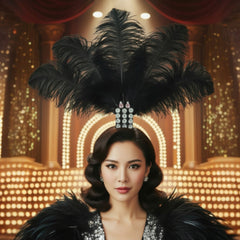 Feathered Rhinestone Showgirl Headpiece
