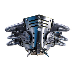 Silver Punk Spikes & Tubes Gas Mask