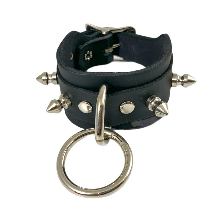 Leather Buckle Bracelet with 1/2" Tree Spike and O-Ring