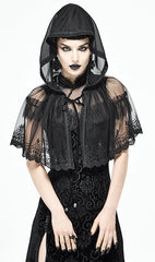 Black Lace Hooded Cape