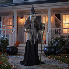 6' Lunging Witch With Digital Eyes - Animated Prop