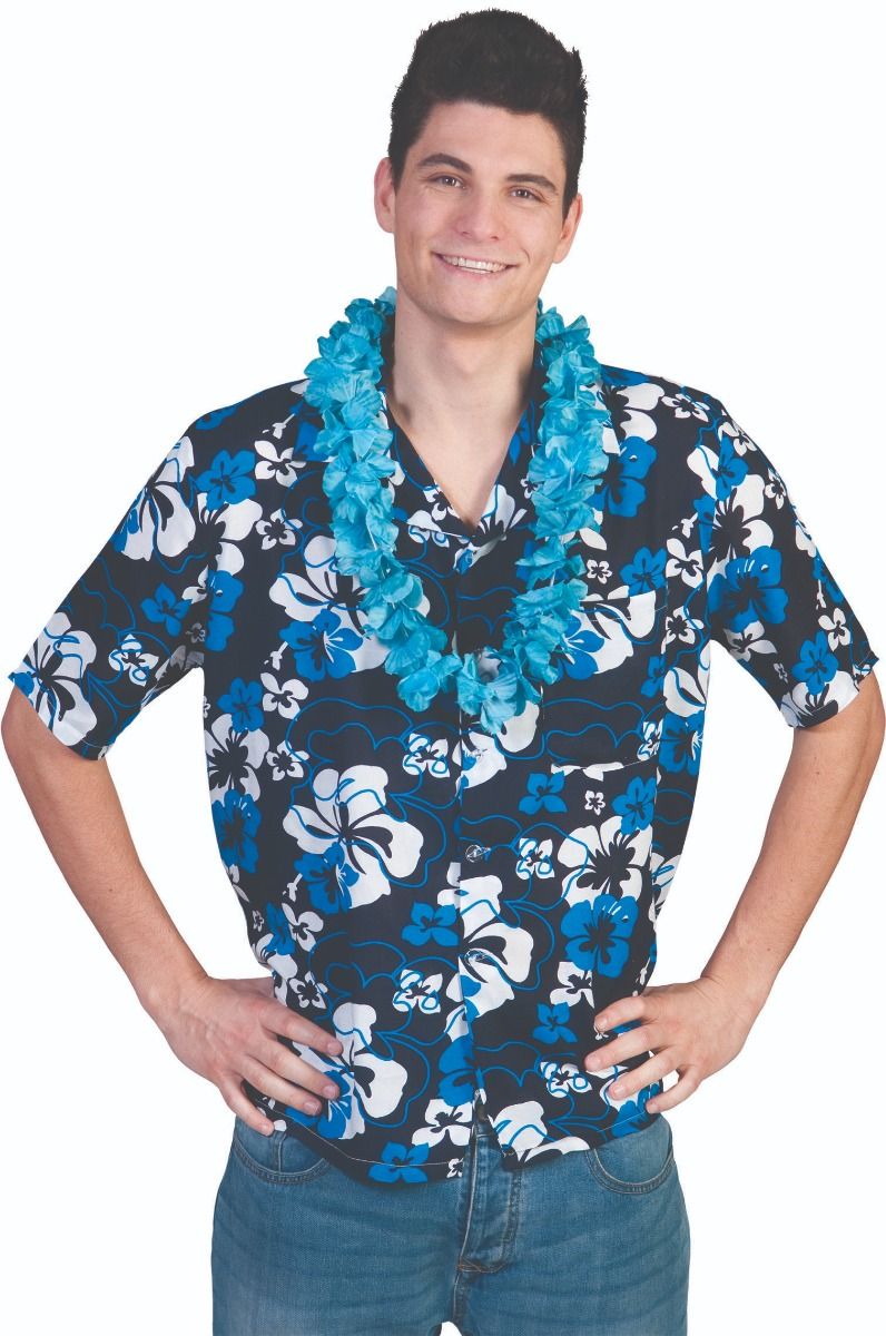 Navy Blue Hibiscus Hawaiian Unisex Shirt