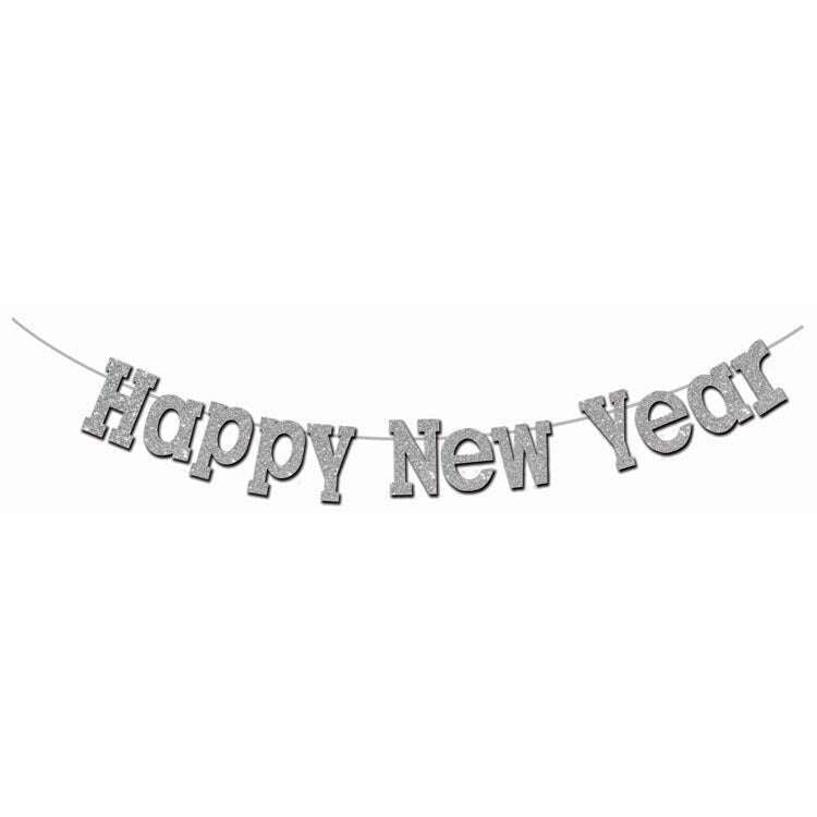 7" Silver Happy New Year Banner