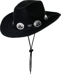 Classic Concho Band Black Cowboy Unisex Adult Hat