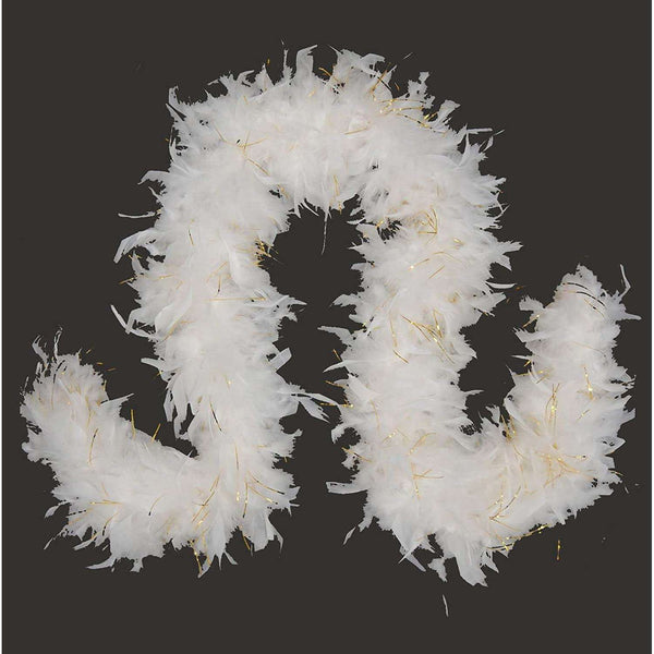 Chandelle Lurex Feather Boa White/Opal