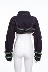 Cyber Punk Ultra Cropped Jacket with Buckle Straps