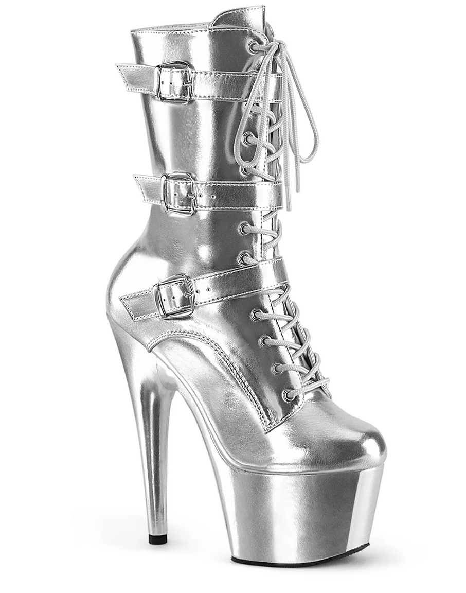 Adore 7" Heel Metallic Lace Up Ankle Boots