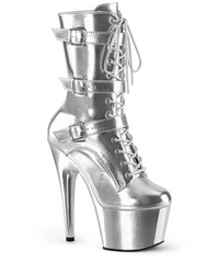 Adore 7" Heel Metallic Lace Up Ankle Boots