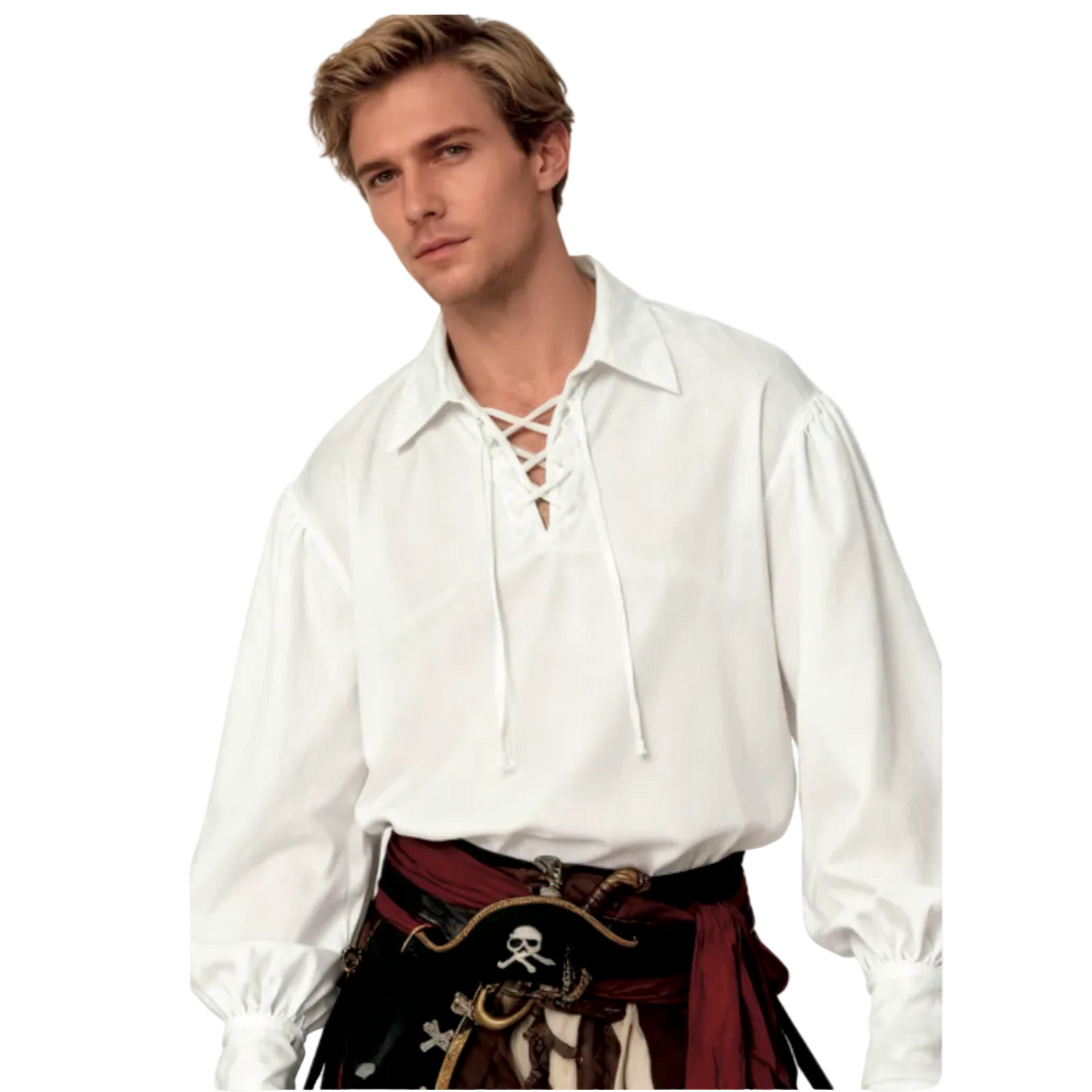 Pirate/Medieval White Lace Up Shirt – AbracadabraNYC