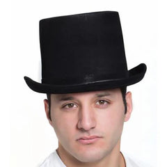 Black Leather Like Top Hat