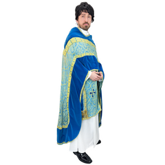 Religious Blue Velvet Adult Cape
