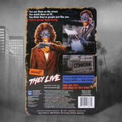 They Live: 3.75" Male Ghoul ReAction Collectible Action Figure w/ Briefcase, Newspaper, and Spy Drone