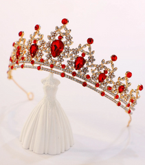 Rhinestone Red and Gold Crown