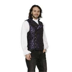 Brocade Men's Vampire Vest with Black Satin Lining
