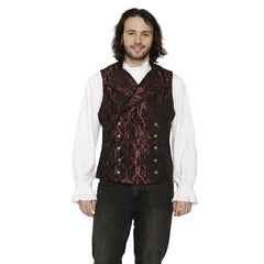 Brocade Men's Vampire Vest with Black Satin Lining