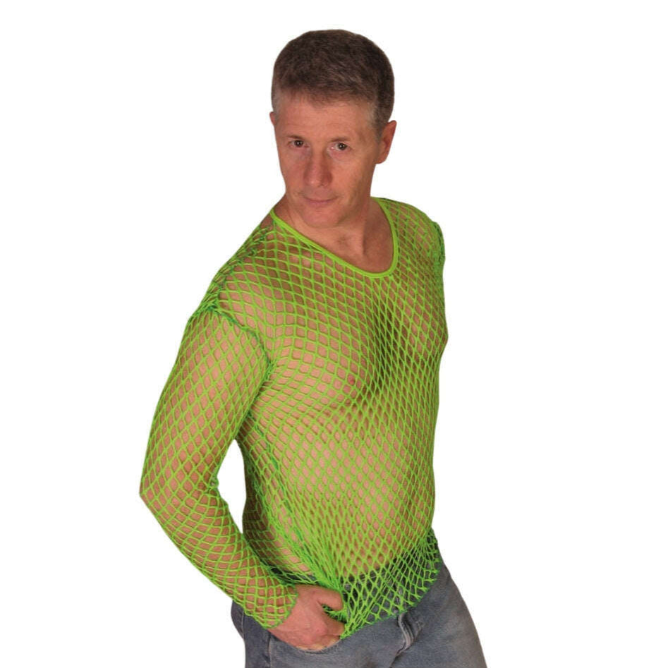 80s fish net Fun Shack Women's Adult Costume Off Shoulder Retro Disco Blouse Vintage 80s White Mesh Open
