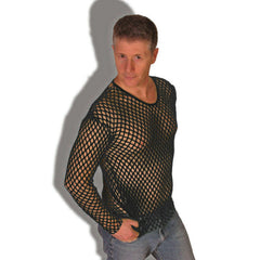 80s fish net 80's Fishnet Shirt Sheer See Through Party Shirt Crazy For Costumes/La Casa De