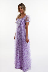 Lavender Adult Regency Puffy Sleeve Dress