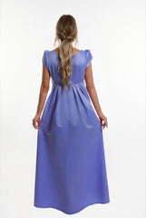 Periwinkle Blue Regency Adult Puffy Sleeve Dress