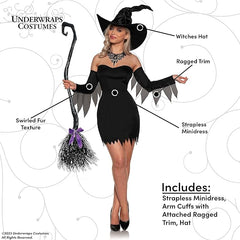 Bewitching Sexy Witch Strapless Mini Dress Women's Adult Costume
