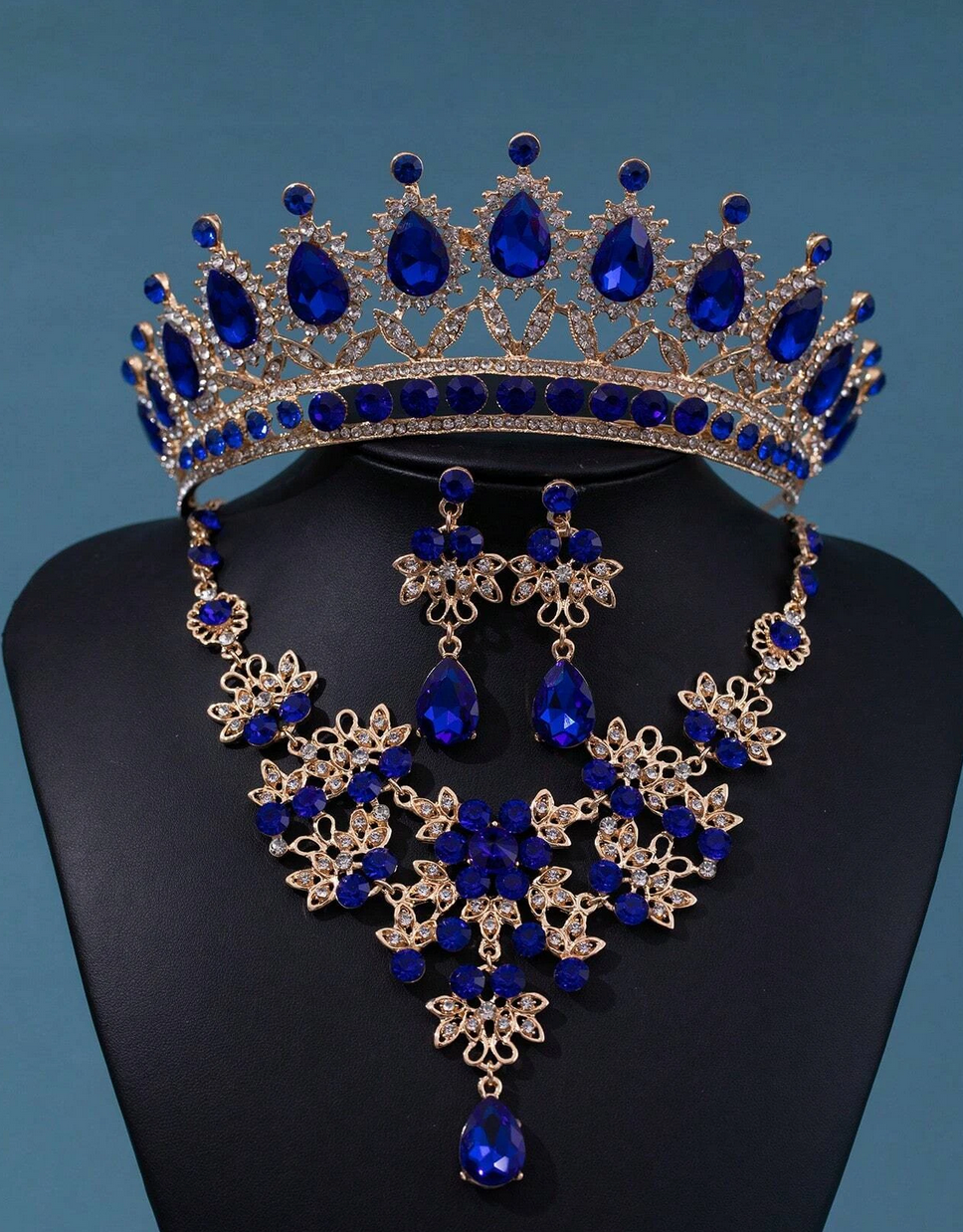 Blue and Gold Crown Set