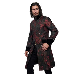 Black and Red Brocade Men's Pirate Coat