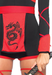 Deadly Dragon Ninja Blue & Black 3pc Women's Sexy Costume