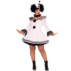 Pierrot Clown Women's Plus Size Costume
