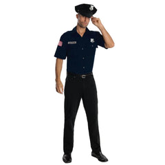 Navy Blue Police Officer Uniform Adult Costume