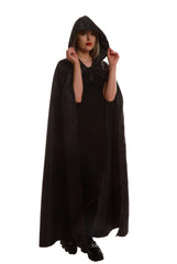 Women's Black Hooded Cape